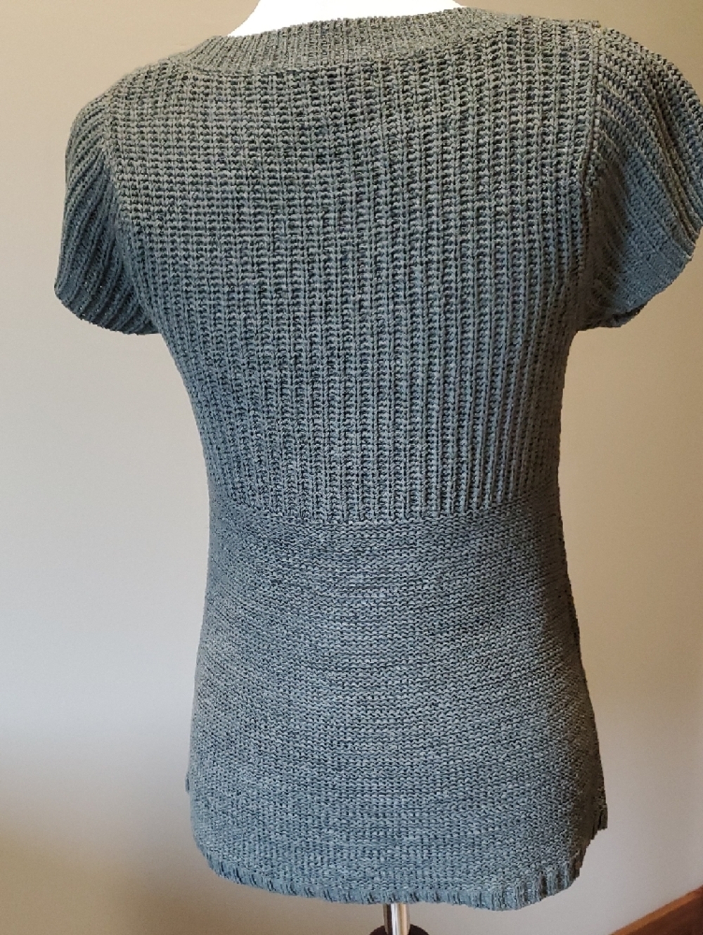 august silk Olive Textured Open-Knit Short Sleeve Top - Picture 8 of 10